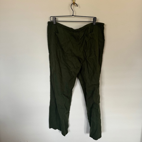 Chadwicks Pants Women's LG Green Pull On Linen Blend Vacation Resort Lightweight - Picture 4 of 5
